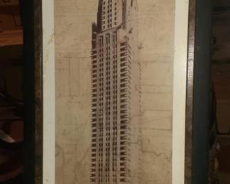 LG0007 Chrysler Building 1930 Framed Tavern Pub Bar Sign