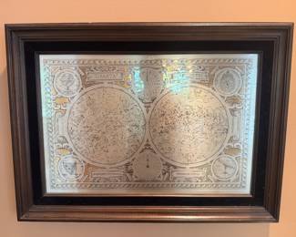 Framed Charta Caelestis with COA (28"W x 21"H)