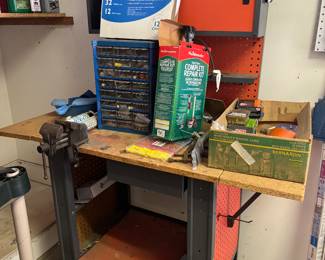 Workbench with Nails and Accessories