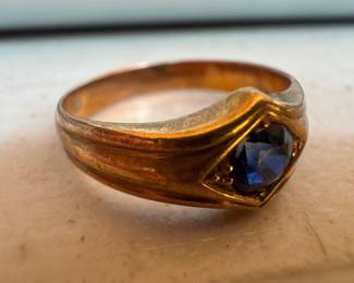 14K Gold & Blue Topaz Ring