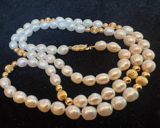 14K Gold and Pearl Necklace
