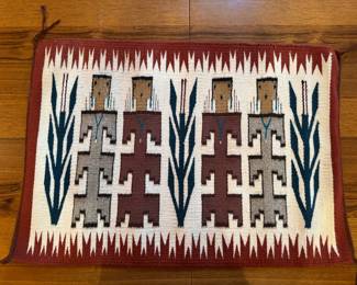 Native American Navajo Yei Rug (29"W x 20"H)