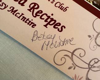 "Greater McLean Republican Women's Club Membership Tea Recipes" Autographed by Betsy McIntire