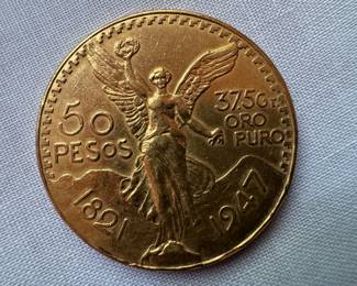 1947 Mexico Gold 50 Peso