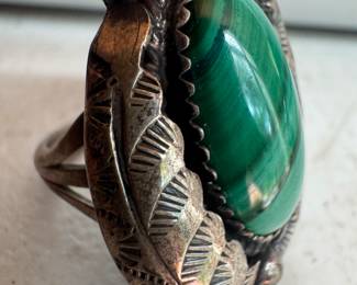 Sterling Silver with Malachite Ring
