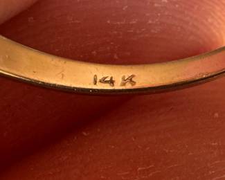 14K Gold, Sapphire & Diamonds Ring