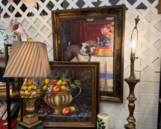 Beautiful oil paintings, antique dressers with lots of character - lots to choose from.