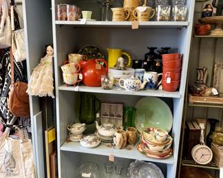 Fiesta Ware, bowls, vintage dolls and figures.
