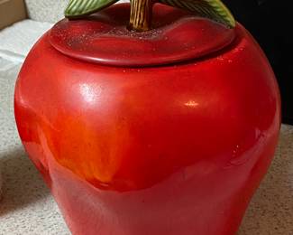 Apple ceramic cookie jar 