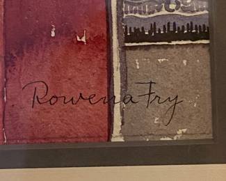 Small Town Scene - watercolor on paper by Rowena Fry; approx. 22"x14.5" (art on