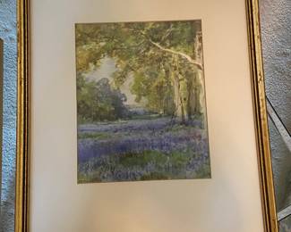Framed watercolor art by Fairweather; approx 8"x10"