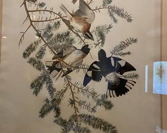 Rose-Breasted Grosbeak framed print by John James Audubon; plate: CXXVII, No. 26; approx. 23"x33" (art only)