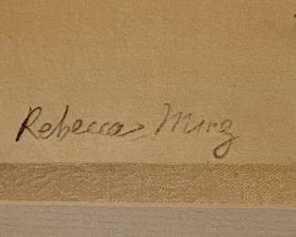 Rebecca Ming framed watercolor & ink 