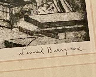 ‘The Old Boat Works’ signed by Lionel Barrymore 