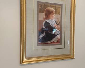 'Pussy Willow' by George Dunlop; framed print; approx. 9.5"x16" (art only)