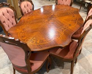 Antique Italian Inlaid Dining Table