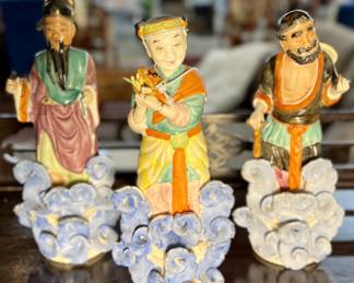 Set of three antique Chinese Gods Figurines