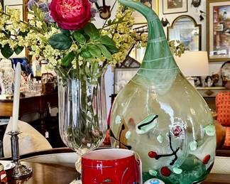 Great selection of art, glass pieces, large and small
