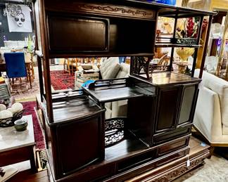 Antique Asian Ebonywood curio cabinet