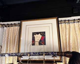 19th century horse hair & Cloisonné Banner brush