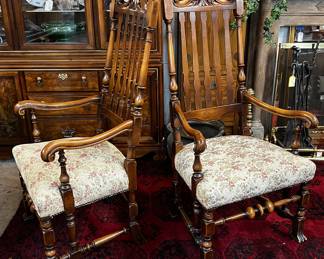 Pair of vintage high back chairs
