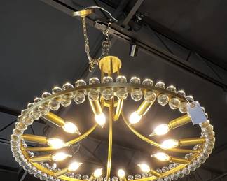 12-light brass tone modern chandelier 