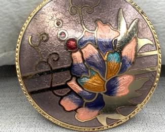 Guilloche Enamel scarf clip