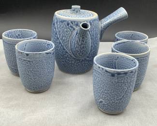 Glazed Spongeware Tea Set