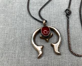 Signed Navajo Artist, Leonard Martza Sterling Naja Crescent