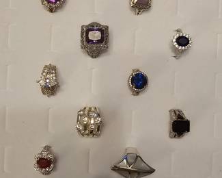 Small selection of the hundreds of Sterling rings we have for sale. Silver has gone up but our prices haven't.