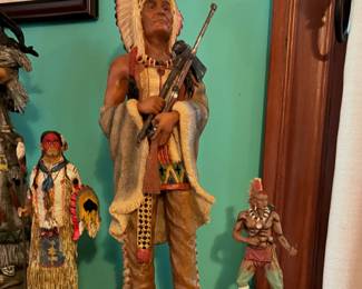Vintage Composite Sculpture Of A Native Americans