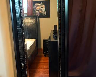 Black Crocodile Embossed Wardrobe