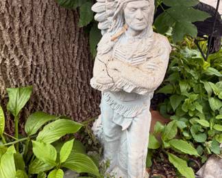 Concrete Native American Cheif Statue