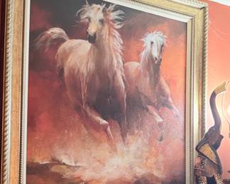 Wild Horses II by Willem Haenraets - 32" x 38" Canvas Art Print- Framed