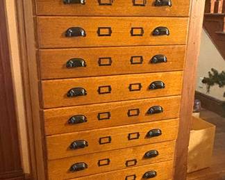 Oak Antique Flat File Cabinet