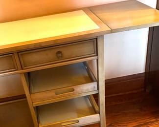 Closer look at Mid-Century Bar Cart- Limed Oak