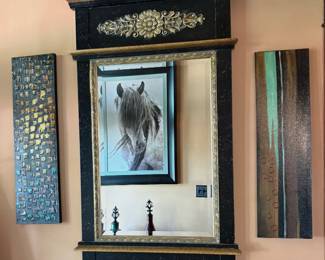 Mirror and Art on Canvas