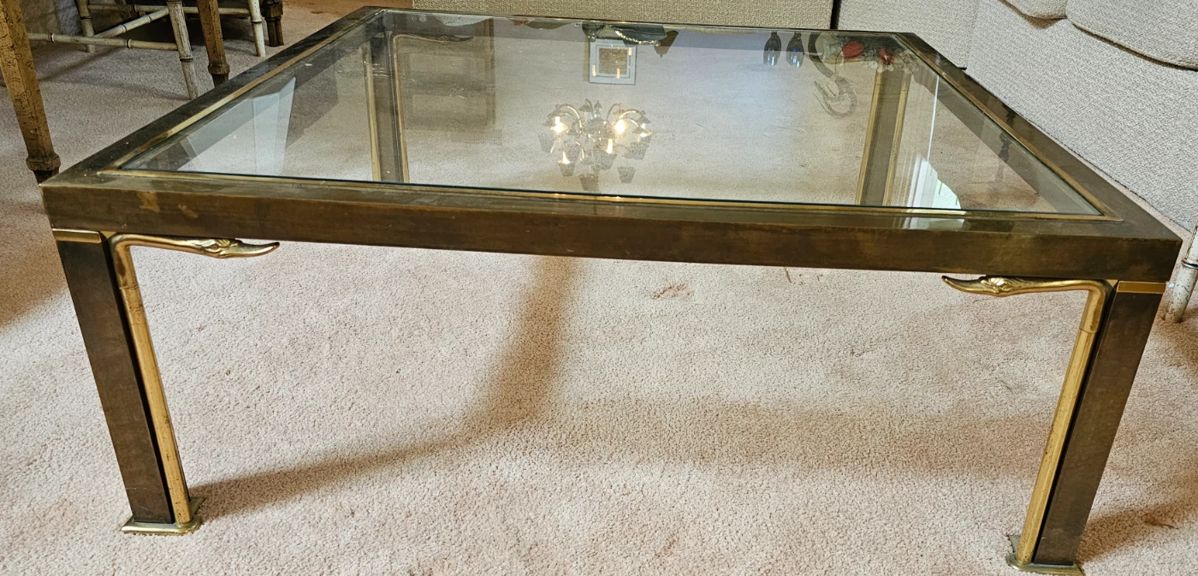 MCM Bronze Swan Sculpture Glasstop Coffee Table Empire Furniture Style 
Submit your Bids by email please