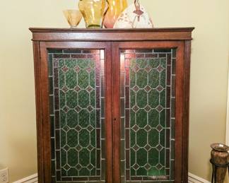 Lighted stained glass cabinet
