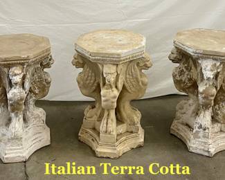 Three Italian Terra Cotta Stools