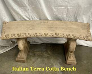 Italian Terra Cotta Bench w/Egg & Dart Border