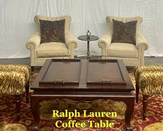 Ralph Lauren Coffee Table w/Two Removable Trays