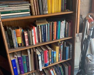 Solid Oak Four Shelf Bookcase, Misc Books and Magazines