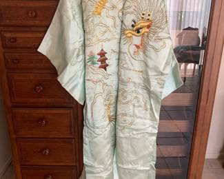 Vintage Silk Dragon Embroidered Robe