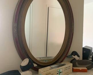 Antique Oval Framed Mirror