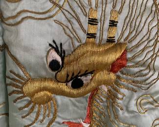 Vintage Silk Dragon Embroidered Robe