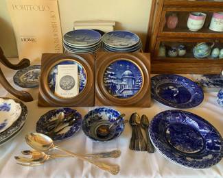 Large Collection of Blue and White Haviland China