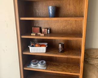 Solid Oak Six Shelf Bookcase