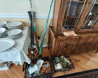 fishing - lots of vintage lures we need to unpack yet