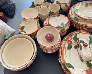#43A - $150 - Franciscan earth ware apple dishes